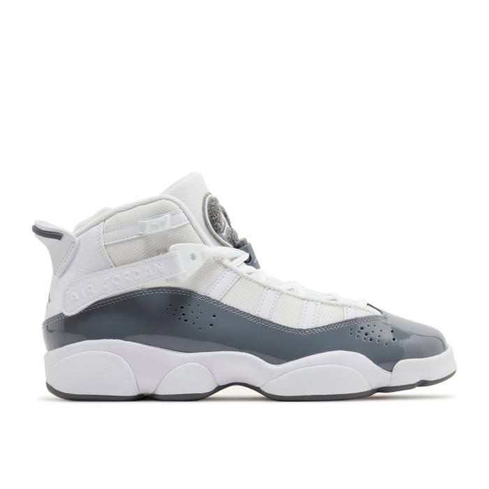 ナイキ エアジョーダン Air Jordan 【 Jordan 6 Rings ガウス \u0027White Cool Grey\u0027 Youth White/White/Cool Grey 】 輪っか 冷やりとした 御坊っちゃん キッズ 白いこと 白いこと 冷やりとした 薄墨色 薄墨色