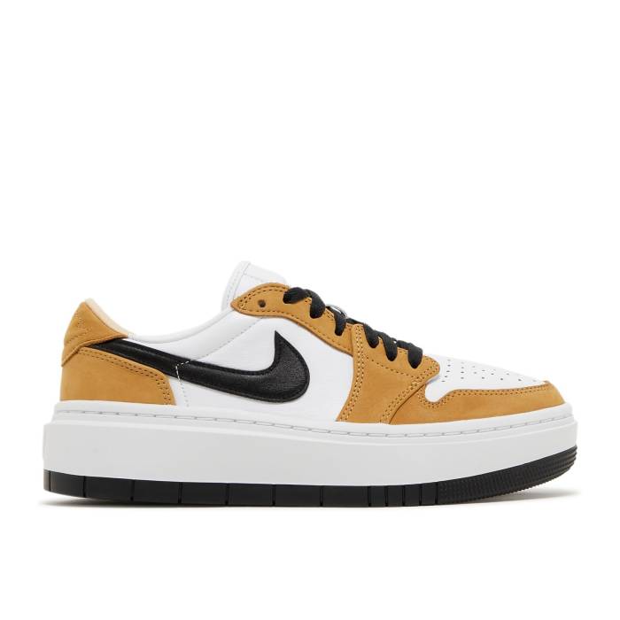 ナイキ エアジョーダン Air Jordan 【 Wmns Jordan 1 Elevate Low \u0027Rookie Of The Year\u0027 Women Golden Harvest/Black/White 】 レディース 黒いこと 黒いこと 白いこと 白いこと