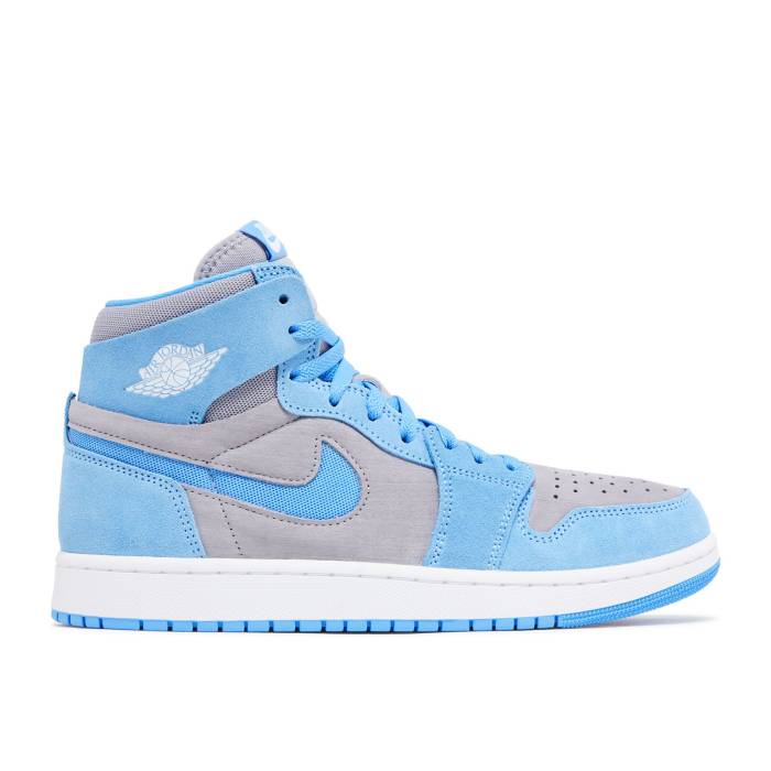 ナイキ エアジョーダン Air Jordan 【 Jordan 1 High Zoom Comfort 2 \u0027University Blue\u0027 Men Cement Grey/University Blue/White 】 ご機嫌 望遠レンズ メンズ 薄墨色・シメント 薄墨色 薄墨色 青碧 青碧 白いこと 白いこと