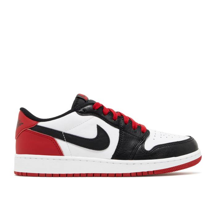 ナイキ エアジョーダン Air Jordan 【 Jordan 1 Retro Low Og ガウス \u0027Black Toe\u0027 Youth White/Black/Varsity Red 】 レトロ 御坊っちゃん キッズ 白いこと 白いこと 黒いこと 黒いこと Red 赤・赤いこと