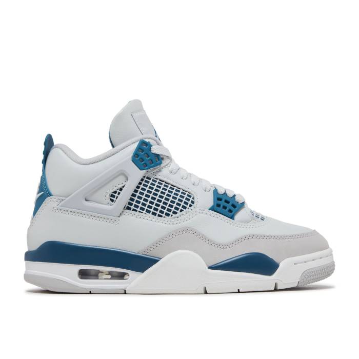 ナイキ エアジョーダン Air Jordan 【 Jordan 4 Retro \u0027Military Blue\u0027 2024 Men Off-White/Military Blue/Neutral Grey 】 レトロ メンズ 象牙色 青み 青色 薄墨色 薄墨色