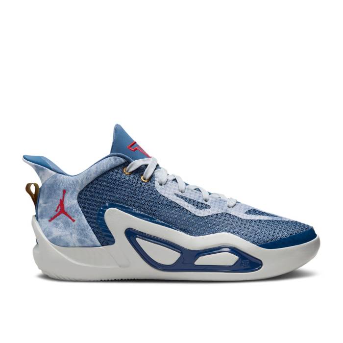 ナイキ　エアジョーダン Air Jordan 【 Jordan Tatum 1 Gs 'Denim' Youth Stone Blue/University Red/Mystic Navy/Photon Dust/Wheat 】 ジュニア キッズ 青色 ブルー Red 赤・レッド 紺色 ネイビー ウィート｜スニケス