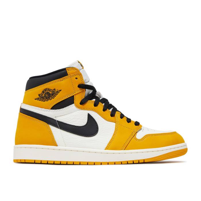 ナイキ エアジョーダン Air Jordan 【 Jordan 1 Retro High Og \u0027Yellow Ochre\u0027 Men Yellow Ochre/Black/Sail 】 レトロ 御機嫌 メンズ yellow 黄味がかった・黄色 黒いこと 黒いこと