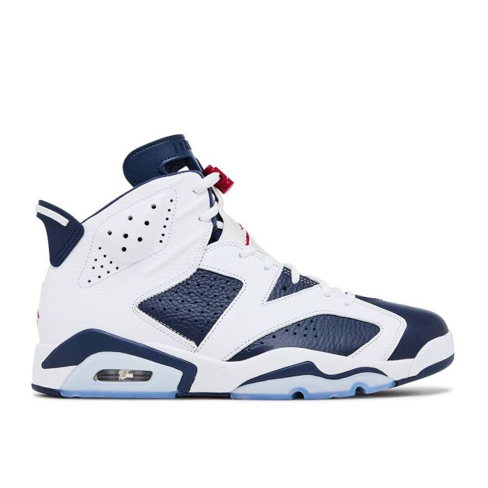 ナイキ エアジョーダン Air Jordan 【 Jordan 6 Retro \u0027Olympic\u0027 2024 Men White/Varsity Red/Midnight Navy 】 レトロ メンズ 白いこと 白いこと Red 赤・赤いこと 紺色 米国海軍