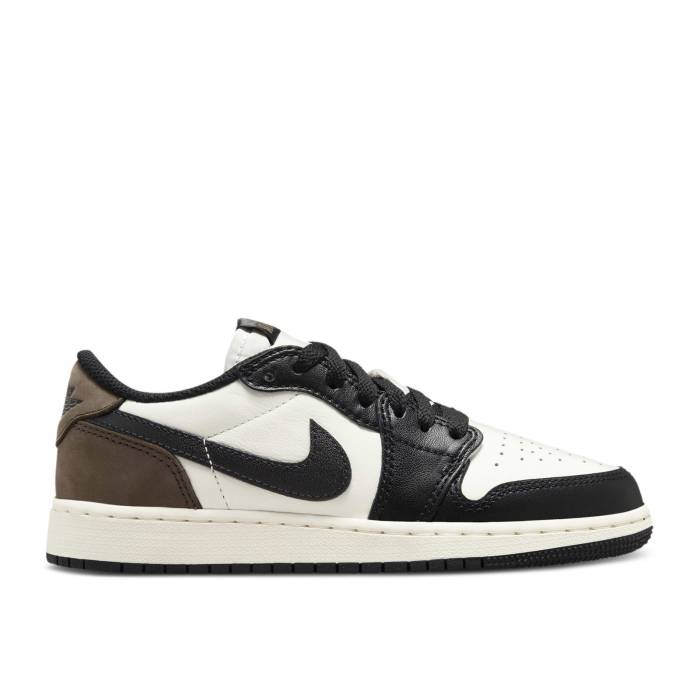 ナイキ エアジョーダン Air Jordan 【 Jordan 1 Retro Low Og ガウス \u0027Mocha\u0027 Youth White/Black/Dark Mocha 】 レトロ 御坊っちゃん キッズ 白いこと 白いこと 黒いこと 黒いこと