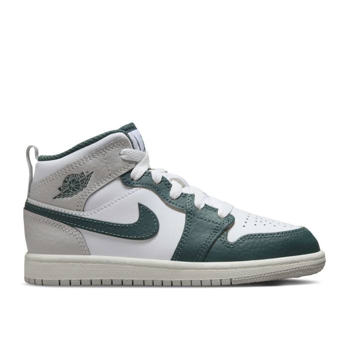 ナイキ エアジョーダン Air Jordan 【 Jordan 1 Mid Se Ps \u0027Oxidized Green\u0027 Youth White/Sail/Neutral Grey/Oxidized Green 】 ミッド 御坊っちゃん キッズ 白いこと 白いこと 薄墨色 薄墨色 green 緑・緑であること 靴-スニーカー-キッズ・ベビー・マタニティ