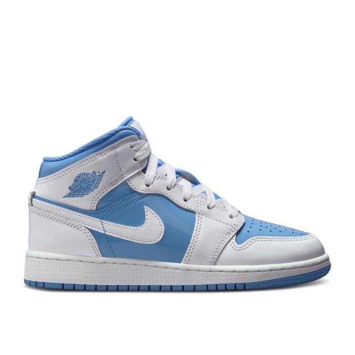 ナイキ エアジョーダン Air Jordan 【 Jordan 1 Mid ガウス \u0027Legend Blue\u0027 Youth White/Legend Blue 】 ミッド 御坊っちゃん キッズ 白いこと 白いこと Legend 先祖伝承 青碧 青色 スニーカー-キッズ・ベビー・マタニティ