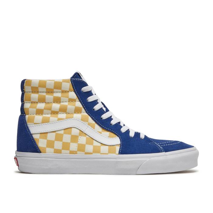 ヴァンズ Vans 【 Sk8-Hi Bmx Checkerboard Men True Blue/Yellow 】 スケートハイ メンズ 青色 ブルー yellow 黄色・イエロー