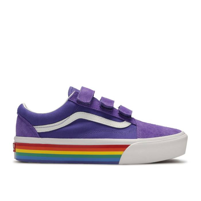 ヴァンズ Vans 【 Old Skool V Platform \u0027Rainbow\u0027 Men Liberty/True White 】 メンズ 白いこと 白いこと