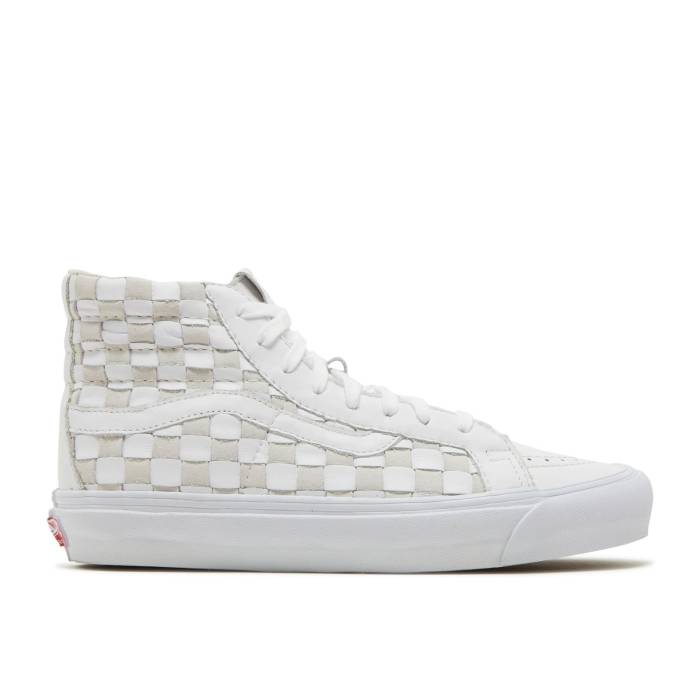 ヴァンズ Vans 【 Og Sk8-Hi Lx \u0027Woven - White\u0027 Men White/White 】 滑るご機嫌 メンズ 白いこと 白いこと