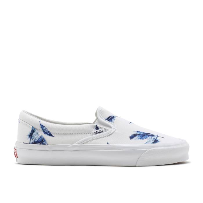 ヴァンズ Vans 【 Kith X Vault Og Classic Slip-On Lx 'Feathers' Men White/Blue 】 ボルト クラシック slip-on スリッポン メンズ 白色 ホワイト 青色 ブルー