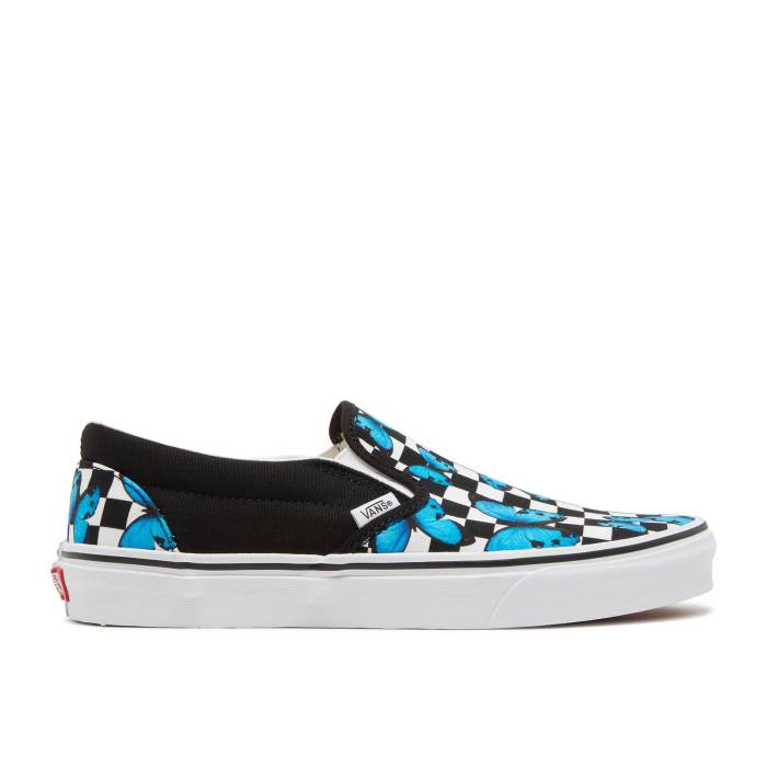 ヴァンズ Vans 【 Classic Slip-On 'Butterfly Checkerboard' Men Black/True White 】 クラシック slip-on スリッポン メンズ 黒色 ブラック 白色 ホワイト