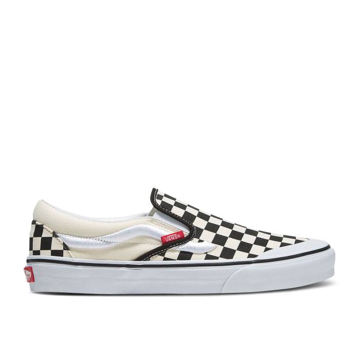 ヴァンズ Vans 【 Classic Slip-On 138 \u0027Sidestripe - Black Checkerboard\u0027 Men Black Checkerboard 】 古典派音楽 slip-on スリッポン 黒いこと 黒いこと メンズ 黒いこと 黒いこと