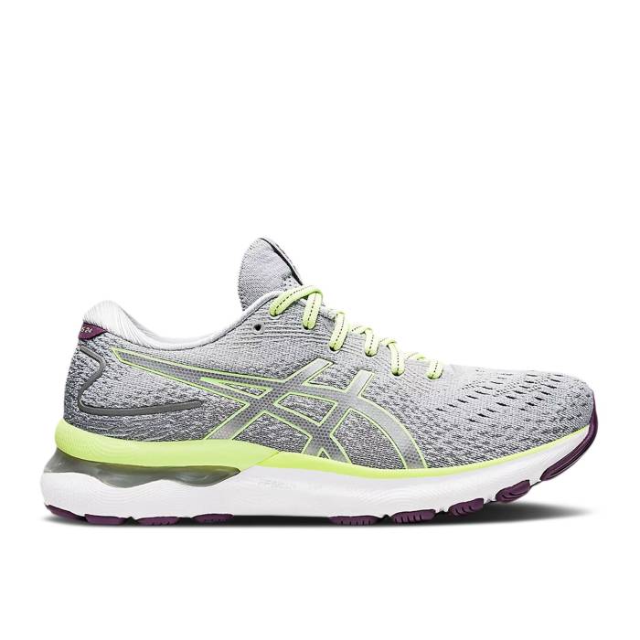 アシックス Asics 【 Wmns Gel Nimbus 24 \u0027Piedmont Grey Lime Green\u0027 Women Piedmont Grey/Lime Green 】 薄墨色 薄墨色 菩提樹 レディース 薄墨色 薄墨色 菩提樹 green 緑・緑であること