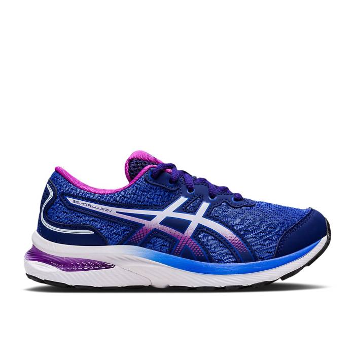 アシックス Asics 【 Gel Cumulus 24 Gs 'Dive Blue Soft Sky' Youth Dive Blue/Soft Sky 】 青色 ブルー キッズ ベビー マタニティ キッズファッション 靴 スニーカー ジュニア キッズ 青色 ブルー スカイ画像
