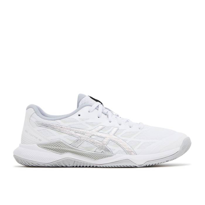 アシックス Asics 【 Wmns Gel Tactic 12 \u0027White Pure Silver\u0027 Women White/Pure Silver 】 作戦 純然たる レディース 白いこと 白いこと 純然たる Silver しろがね色・しろがね色