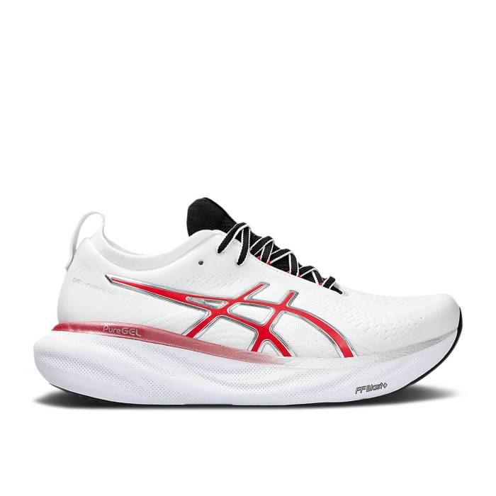 アシックス Asics 【 Gel Nimbus 25 \u0027Anniversary Pack\u0027 Men White/Classic Red 】 メンズ 白いこと 白いこと 古典派音楽 Red 赤・赤いこと