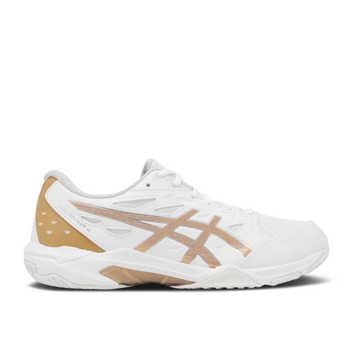 アシックス Asics 【 Gel Rocket 11 2E Wide \u0027White Pure Gold\u0027 Men White/Pure Gold 】 純一無雑 メンズ 白いこと 白いこと 純一無雑 ゴールド