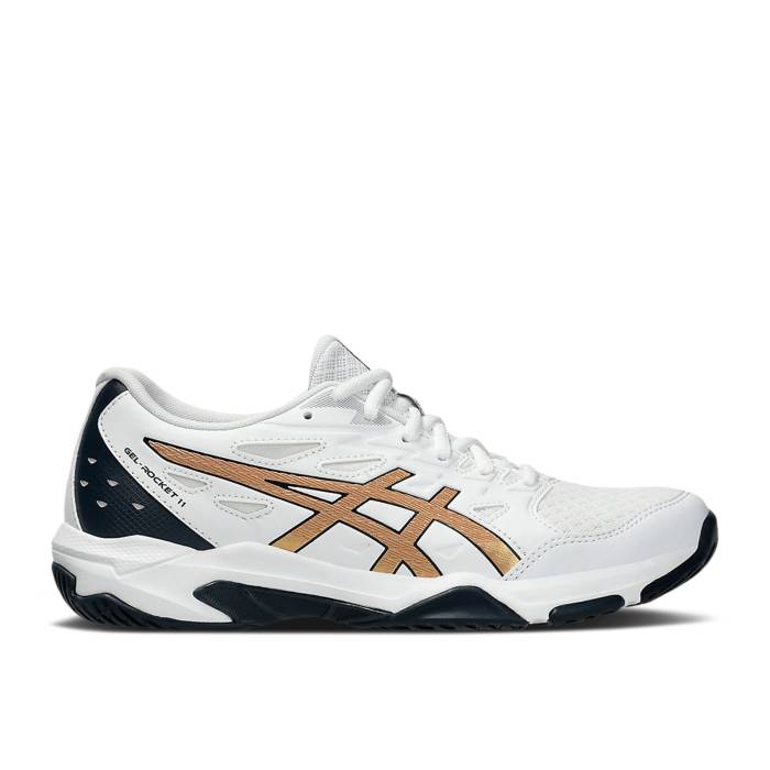 アシックス Asics 【 Wmns Gel Rocket 11 \u0027White Pure Gold\u0027 Women White/Pure Gold 】 純然たる レディース 白いこと 白いこと 純然たる ゴールド