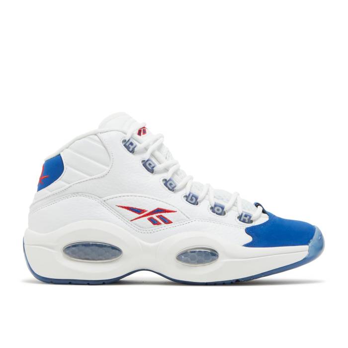 リーボック Reebok 【 Question Mid \u0027Double Cross\u0027 Men White/Collegiate Royal/Primal Red 】 Question 問い合わせ ミッド メンズ 白いこと 白いこと Red 赤・赤いこと