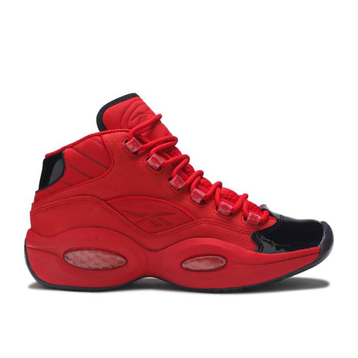 リーボック Reebok 【 Question Mid \u0027Scarlet\u0027 Men Black/Scarlet/Gold Metallic 】 Question 問い合わせ ミッド メンズ 黒いこと 黒いこと ゴールド