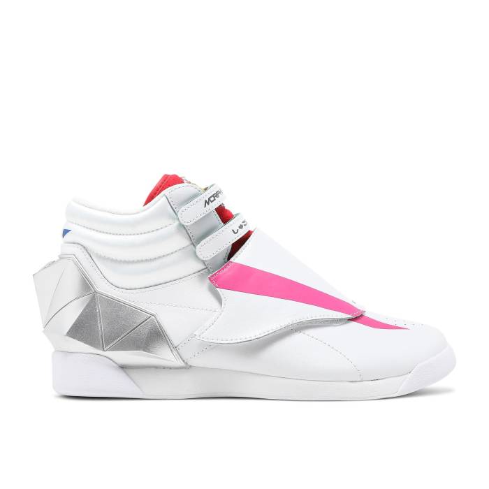 リーボック Reebok 【 Power Rangers X Wmns Freestyle High \u0027Pterodactyl Zord\u0027 Women White/Charged Pink/Vector Red 】 Power 力強さ レンジャース 無償性表現スタイル 御機嫌 レディース 白いこと 白いこと pink サクラ色 Red 赤・レッ