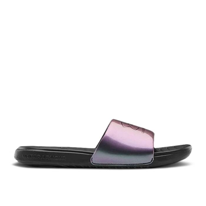 アンダーアーマー Under Armour 【 Ansa Le Slide 'Iridescent' Men Black/Black 】 Slide サンダル メンズ 黒色 ブラック｜スニケス