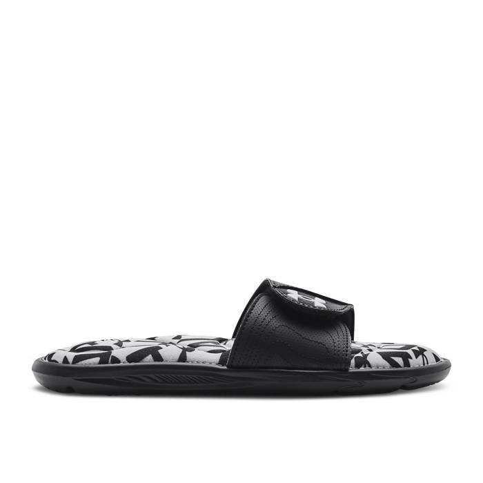 アンダーアーマー Under Armour 【 Wmns Ignite 6 Graphic Footbed Slide \u0027Halo Grey Black\u0027 Women Halo Grey/Black 】 イグナイト グラフィック Slide サンダル 薄墨色 薄墨色 レディース 薄墨色 薄墨色 黒いこと 黒いこと