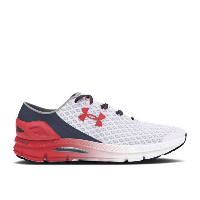 アンダーアーマー Under Armour 【 Speedform Gemini 'White Red Solstice' Men White/Downpour Grey/Red Solstice 】 Red 赤・レッド メンズ 白色 ホワイト 灰色 グレー Red 赤・レッド｜スニケス