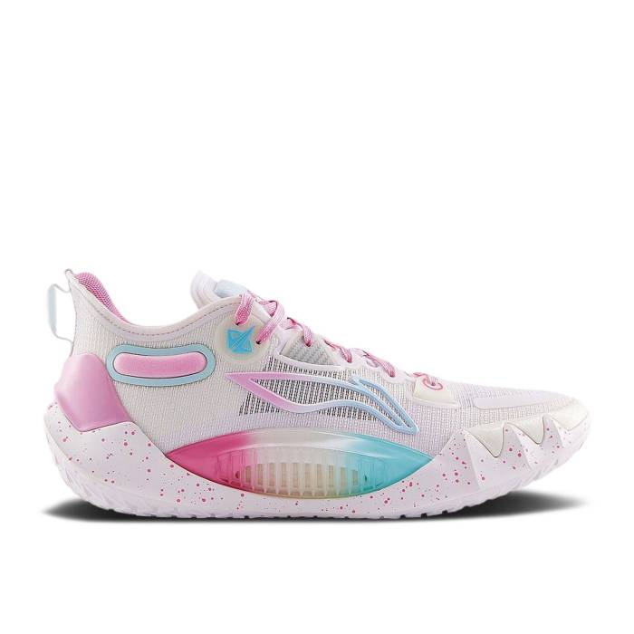 リーニン Li-Ning 【 Jb1 \u0027Miami White\u0027 Men White/Pink/Light Blue 】 メンズ 白いこと 白いこと pink さくら色 青碧 青碧