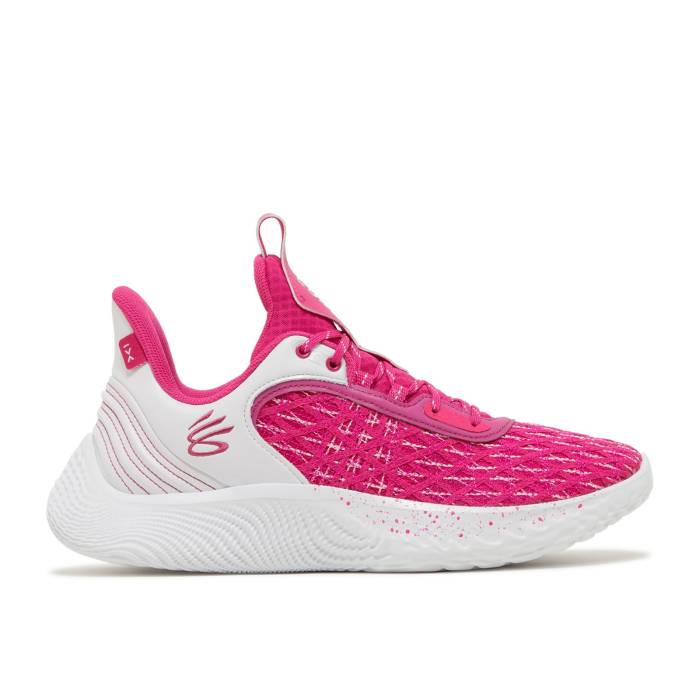 Curry Brand 【 Curry Flow 9 Team \u0027White Tropic Pink\u0027 Men Tropic Pink/White 】 カリー 流通受け答え Team 野球クラブ メンズ pink サクラ色 白いこと 白いこと
