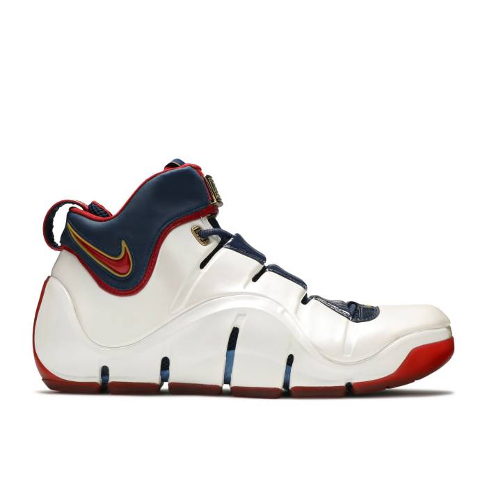 ナイキ Nike 【 Zoom Lebron 4 \u0027Playoff\u0027 Men White/Varsity Crimson-Midnight Navy-Metallic 】 望遠レンズ Lebron レブロン メンズ 白いこと 白いこと