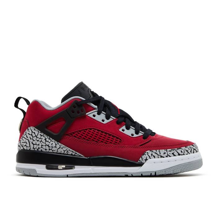 ナイキ エアジョーダン Air Jordan 【 Jordan Spizike Low ガウス \u0027Toro\u0027 Youth Gym Red/Black/Wolf Grey/Cool Grey 】 御坊っちゃん キッズ Red 赤・赤いこと 黒いこと 黒いこと 薄墨色 薄墨色 冷やりとした