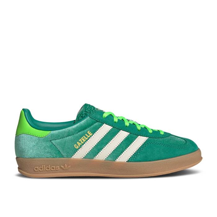 アディダス Adidas 【 Wmns Gazelle Indoor 'Semi Court Green Velvet' Women Semi Court Green/Cream White/Solar Green 】 ガゼル コート green 緑・グリーン レディース コート green 緑・グリーン クリーム 白色 ホワイト