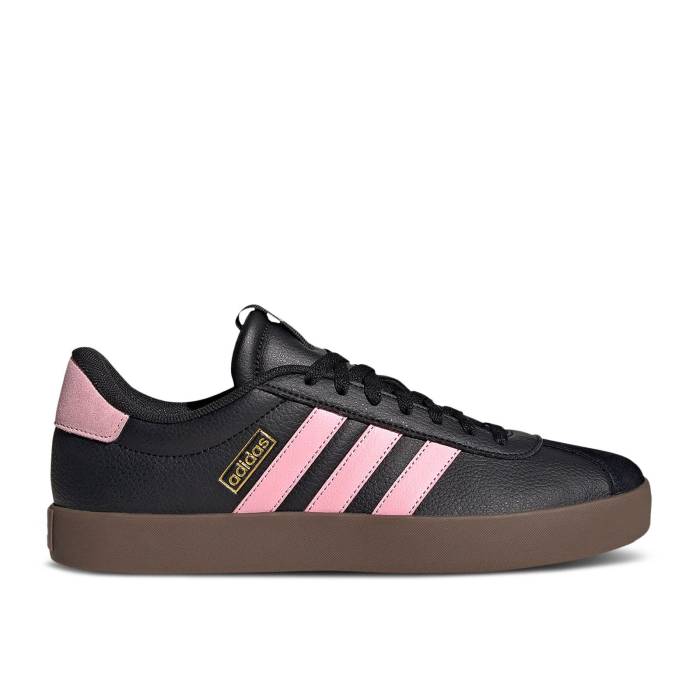 アディダス Adidas 【 Vl Court 3.0 \u0027Black True Pink\u0027 Men Black/True Pink/Gold Metallic 】 厚地の外套 メンズ 黒いこと 黒いこと pink サクラ色 ゴールド