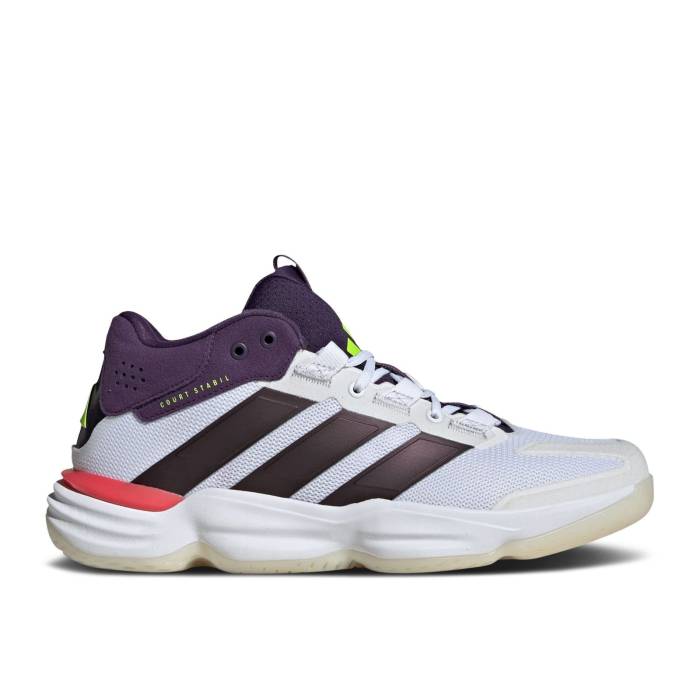 アディダス Adidas 【 Court Stabil \u0027White Aurora Metallic Plum\u0027 Men Cloud White/Aurora Metallic/Aurora Plum 】 厚地の外套 メンズ 白いこと 白いこと