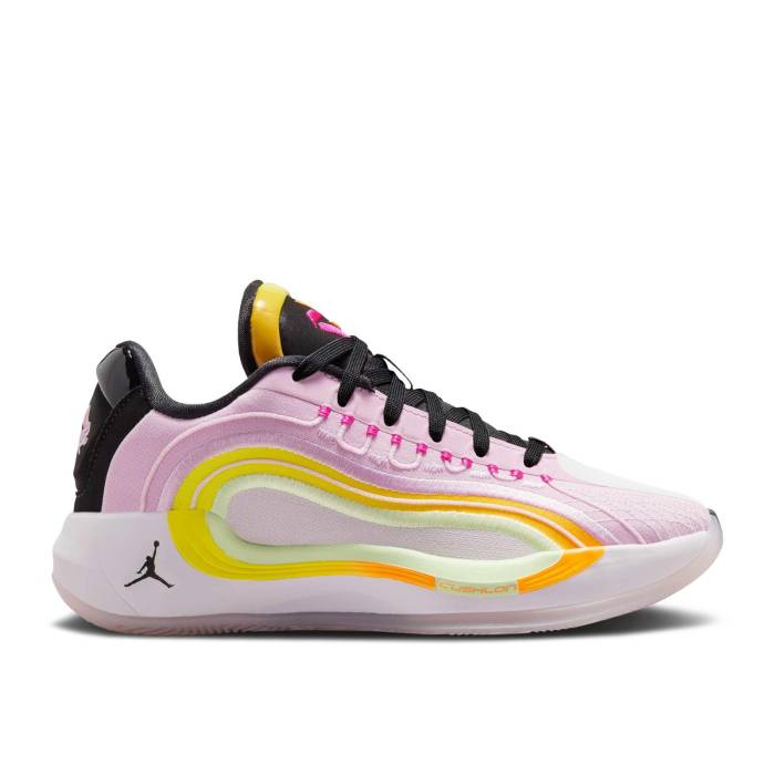 ナイキ エアジョーダン Air Jordan 【 Jordan Luka 4 ガウス \u0027Gone Fishing\u0027 Youth Light Arctic Pink/Black/Opti Yellow/Laser Orange 】 お坊っちゃん キッズ pink さくら色 黒いこと 黒いこと yellow 黄味がかった・黄色 Laser レーザ orange