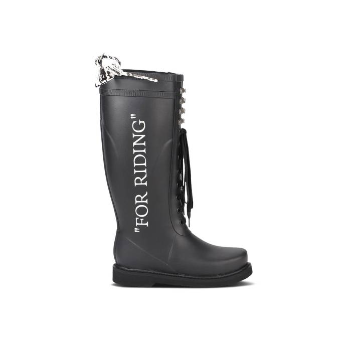 象牙色 Off-White 【 Wmns Rain Boot \u0027For Riding - Black\u0027 Women Black/White 】 ブーツ レディース 黒いこと 黒いこと 白いこと 白いこと