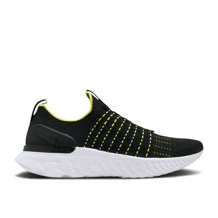 ナイキ Nike 【 React Phantom Run Flyknit 2 Black Sonic Yellow Men Black/Sonic Yellow/White/Black 】 リアクト ラン フライニット メンズ 黒色 ブラック yellow 黄色・イエロー 白色 ホワイト