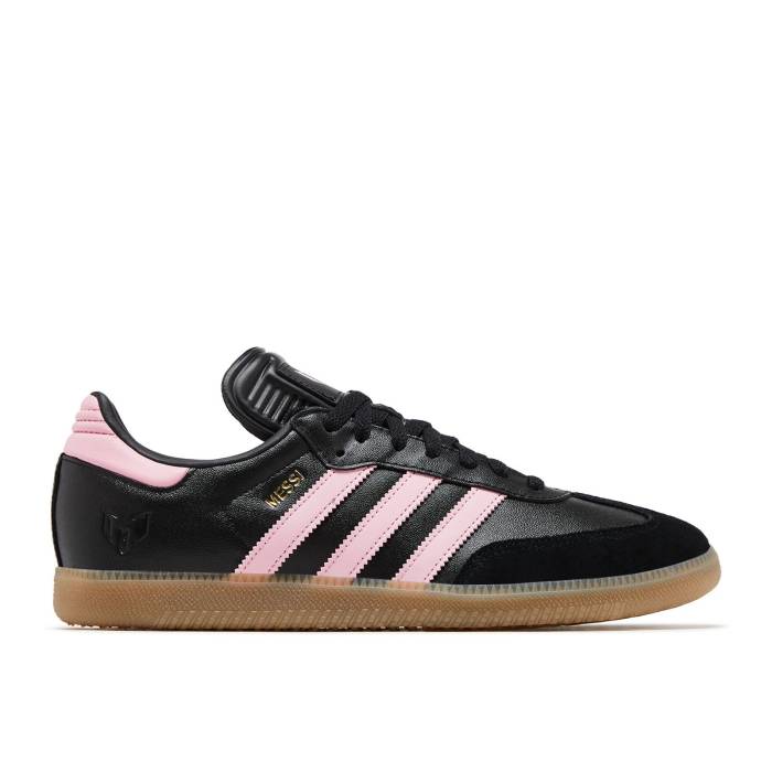アディダス Adidas 【 Lionel Messi X Samba \u0027Inter Miami Cf - Debossed Away Kit\u0027 Men Core Black/Gold Metallic/Gum 】 サンバ マイアミ メンズ 中核グループ 黒いこと 黒いこと ゴールド