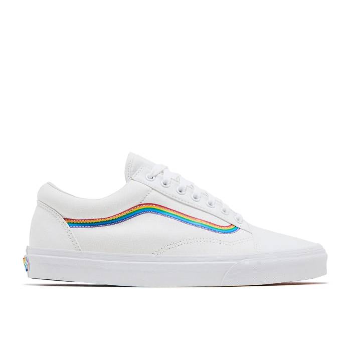 ヴァンズ Vans 【 Old Skool \u0027Rainbow\u0027 Men True White/Rainbow 】 メンズ 白いこと 白いこと 虹色 虹霓
