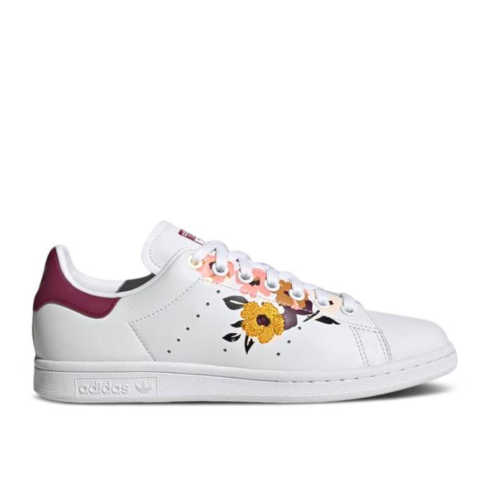 アディダス Adidas 【 Her Studio London X Wmns Stan Smith \u0027Autumn Floral\u0027 Women Cloud White/Power Berry/Gold Metallic 】 制作室 レディース 白いこと 白いこと Power 力強さ ゴールド