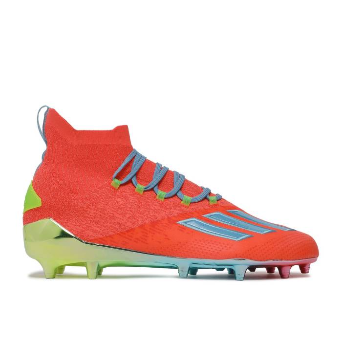 アディダス Adidas 【 Adizero Primeknit Cleats 'Signal Coral Bright Cyan' Men Signal Coral/Bright Cyan/Signal Green 】 アディゼロ クリーツ スパイク メンズ シアン green 緑・グリーン