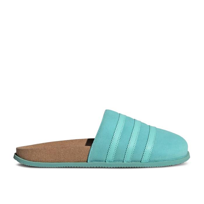 アディダス Adidas 【 Adimule Leather Slide \u0027Easy Mint\u0027 Men Easy Mint/Energy Aqua/Matte Gold 】 なめし革 Slide サンダル メンズ 活動力 アクア ゴールド