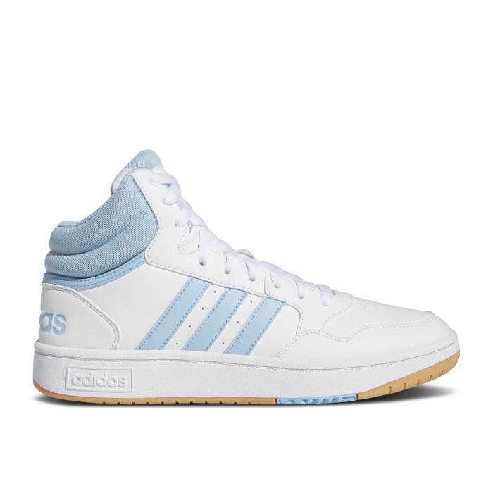 アディダス Adidas 【 Wmns Hoops 3.0 Mid \u0027White Clear Sky Gum\u0027 Women Cloud White/Clear Sky/Gum 】 ミッド 天の原 レディース 白いこと 白いこと 天の原