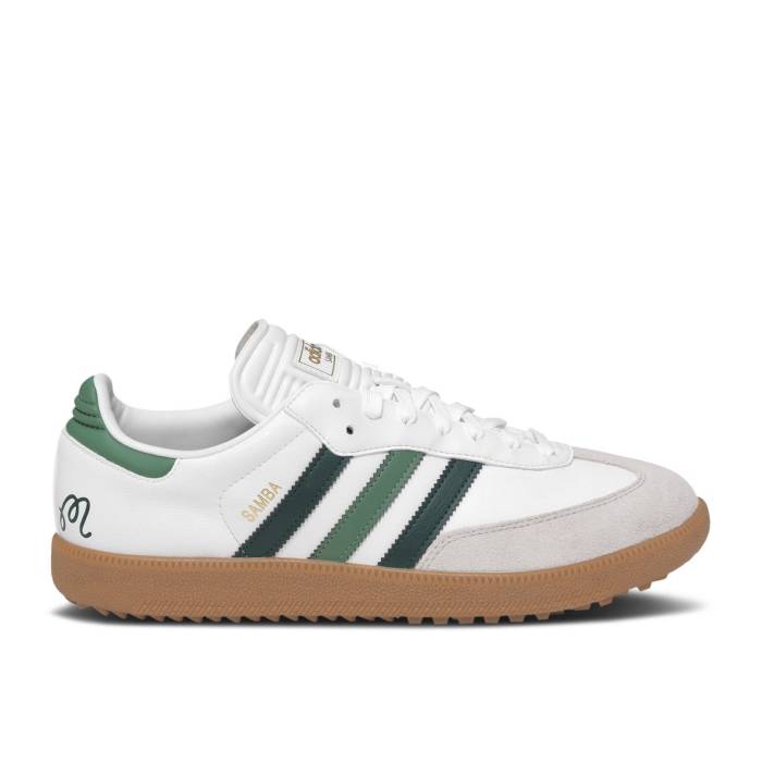 アディダス Adidas 【 Malbon Golf X Samba Spikeless Golf \u0027White Preloved Green\u0027 Men White/Core Green/Preloved Green 】 golf ゴルフ サンバ メンズ 白いこと 白いこと 中核グループ green 緑・緑であること