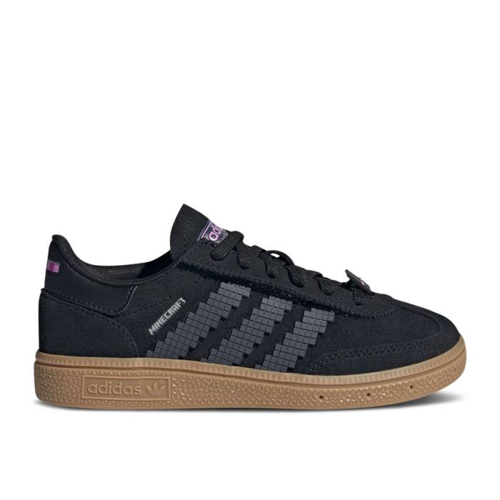 アディダス Adidas 【 Minecraft X Handball Spezial J \u0027Enderman\u0027 Youth Core Black/Grey/Gum 】 ハンドボール スペシアル お坊っちゃん キッズ 中核グループ 黒いこと 黒いこと 薄墨色 薄墨色