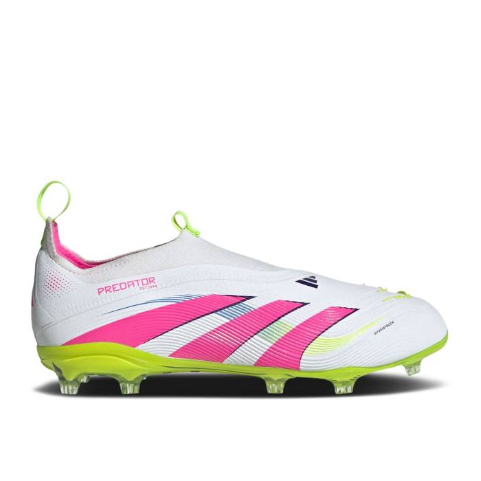アディダス Adidas 【 Predator 24 Elite Laceless Fg K \u0027Celestial Victory Pack\u0027 Youth Cloud White/Lucid Pink/Lucid Lemon 】 プレデター エリート Victory 制覇 お坊っちゃん キッズ 白いこと 白いこと pink サクラ色