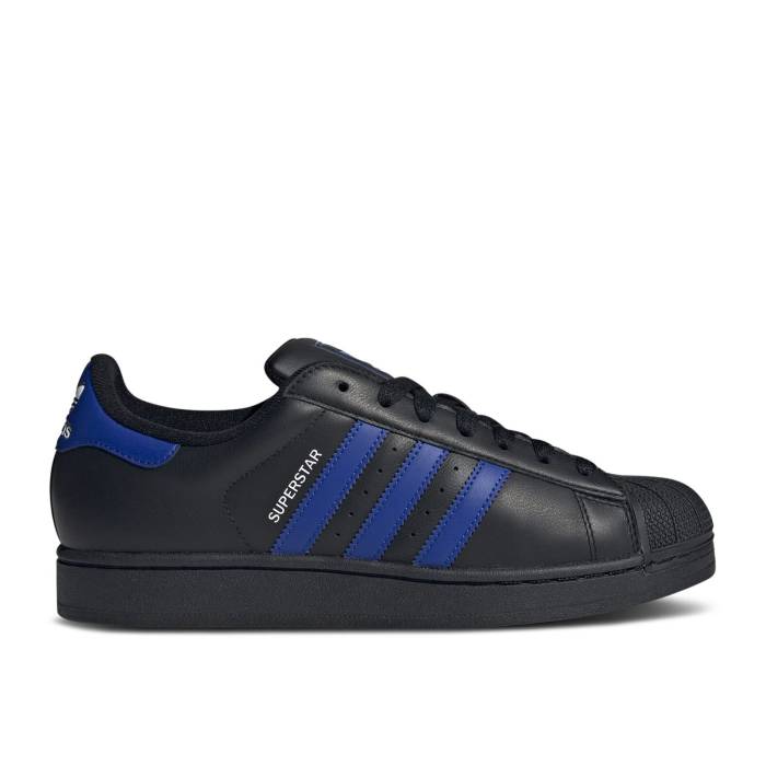アディダス Adidas 【 Superstar 2 \u0027Black Semi Lucid Blue\u0027 Men Core Black/Semi Lucid Blue/Cloud White 】 Superstar はやりっ子 メンズ 中核グループ 黒いこと 黒いこと 青味 青み 白いこと 白いこと