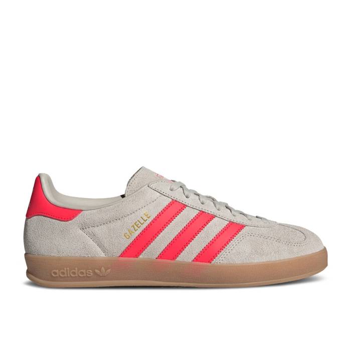 アディダス Adidas 【 Gazelle Indoor Beige Lucid Red Men Beige/Lucid Red/Cloud White 】 ガゼル メンズ ベージュ Red 赤・レッド 白色 ホワイト